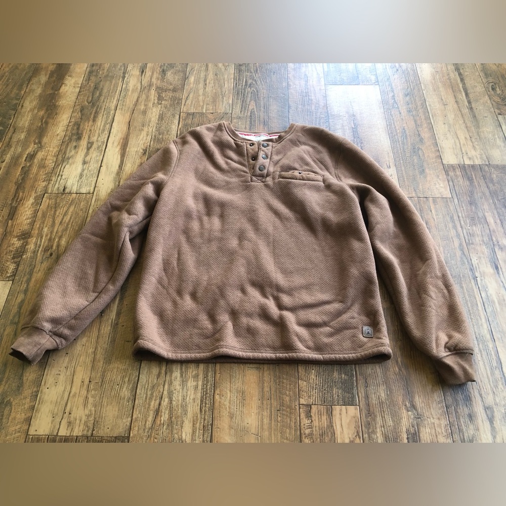 Coleman Men's Large Sherpa Lined Sweater Tan  Shirt Pocket Sz L Camping Outdoor